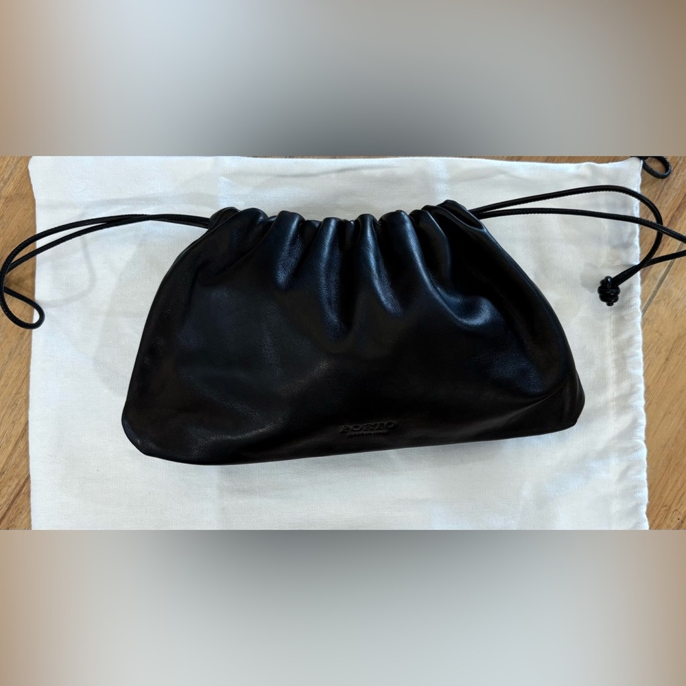 PORTO “The Mini” Italian Leather Clutch/wristlet bag– Nero (Black). Retail $220 - Picture 5 of 10